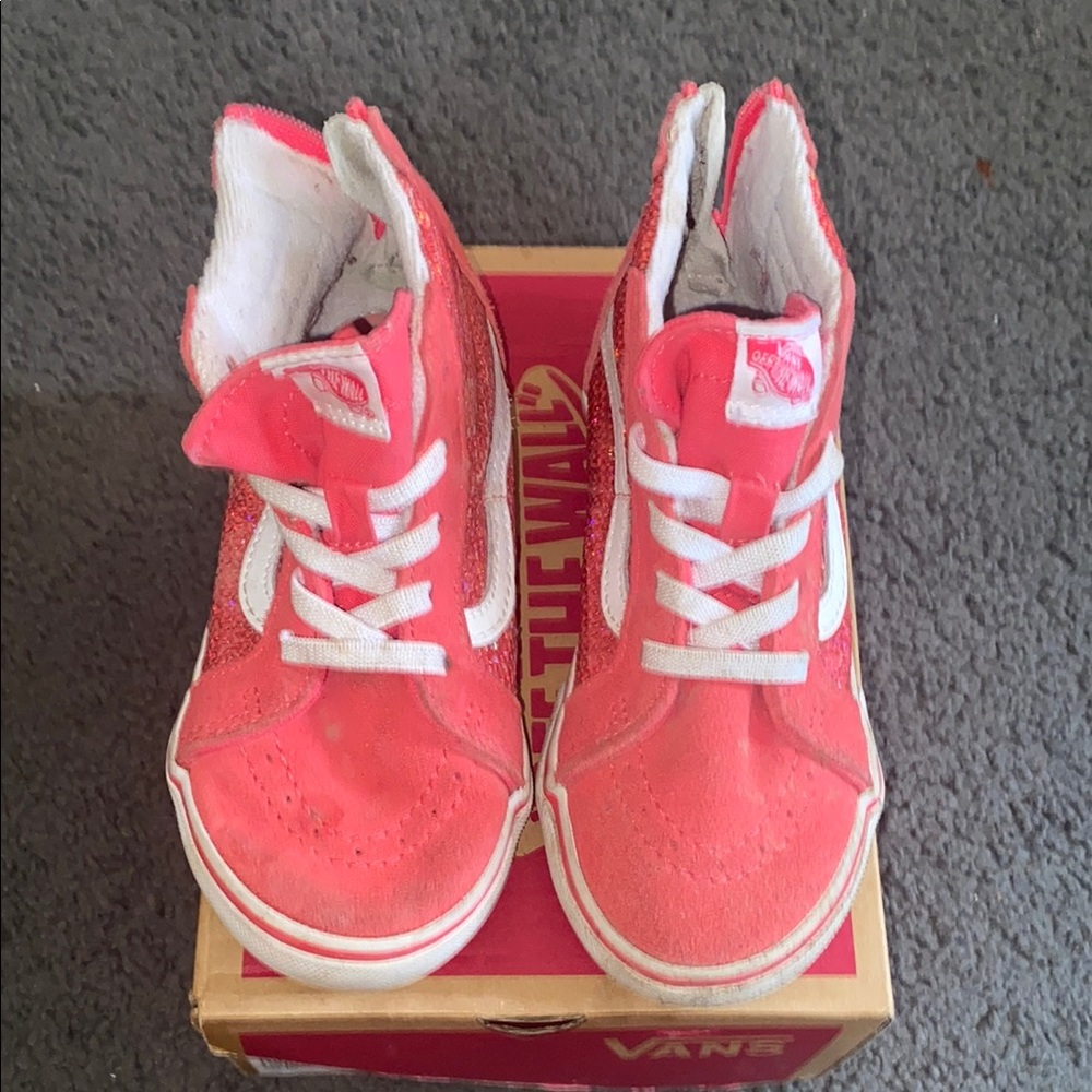 Vans Kids High-Top Sneakers - Pink and White